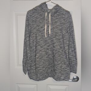 Motherhood Maternity Marled Cowl Neck Hoodie Tunic – Size S – Gray